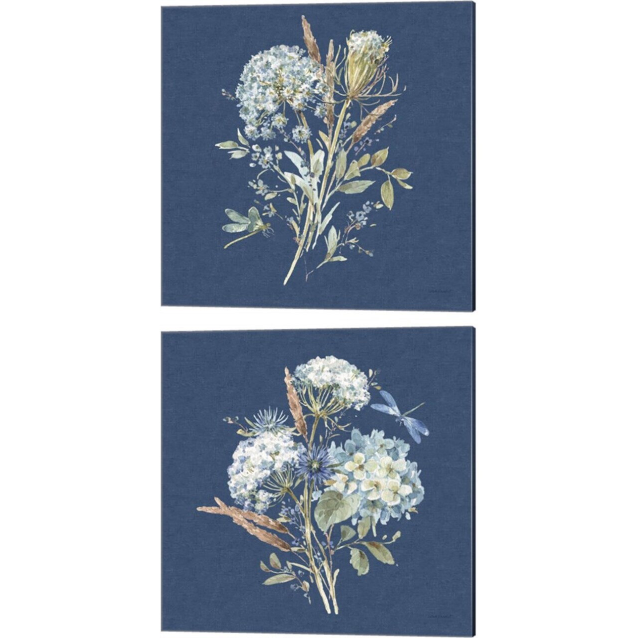 Bohemian Blue A by Lisa Audit 14" x 14" Canvas Wall Art (Set of 2)